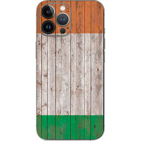 Ireland Flag Dark Wood iPhone 13 Pro Max Skin